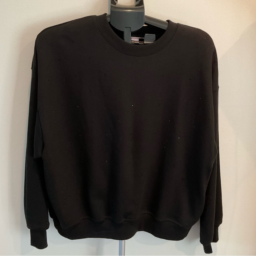 Victoria’s Secret Black Embellished Crew with Sparkle Accents size large